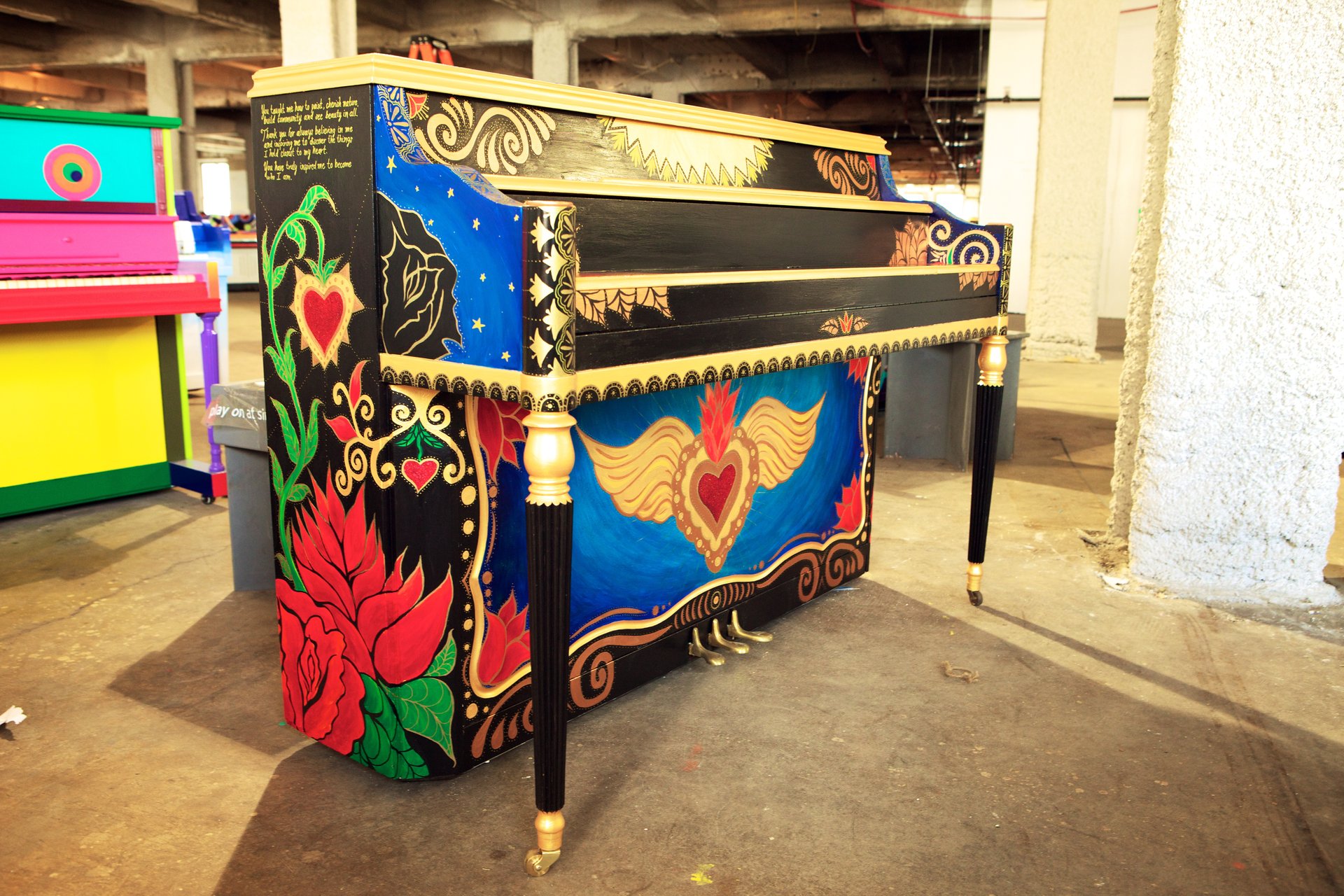  In 2014, Maxine painted a piano for the organization &nbsp;Sing for Hope .&nbsp;Her piano was selected to be displayed in Times Square as part of their NYC public art interactive installation. 