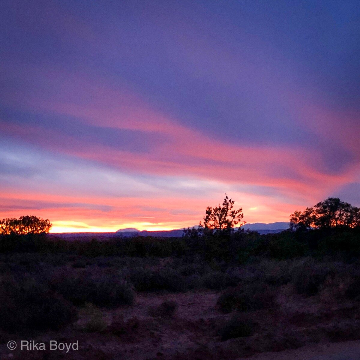 The Sunset at Our Campsite in Horsetheif Campground Outside of Canyonlands, Island in The Sky Area