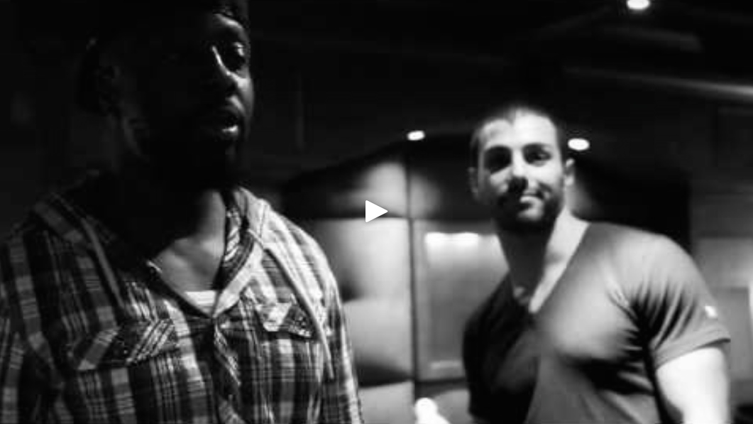 Oshri and Wyclef Jean in the studio