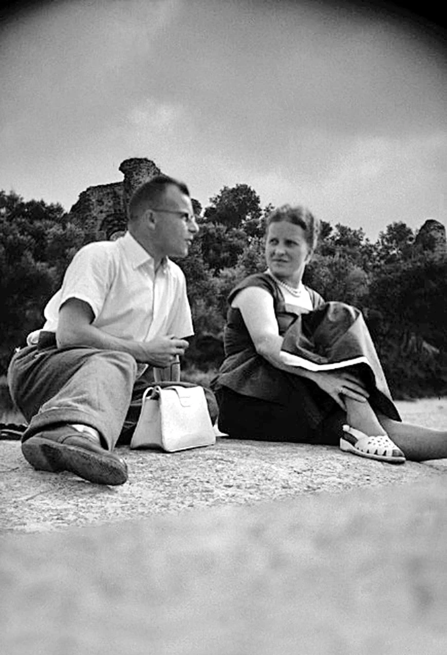 Fritz Gerber und seine Frau Elisabeth in Bergün 1946.