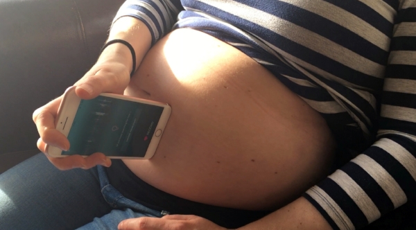 Positioning the phone a little lower this time and we found the heartbeat.