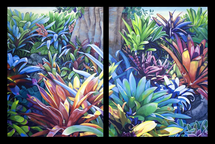 Bromeliad Oasis Diptych Set Prints
