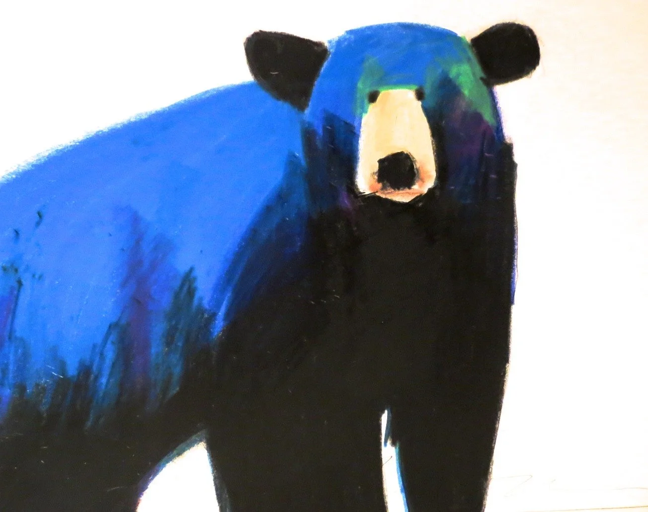 Black bear with round blue back