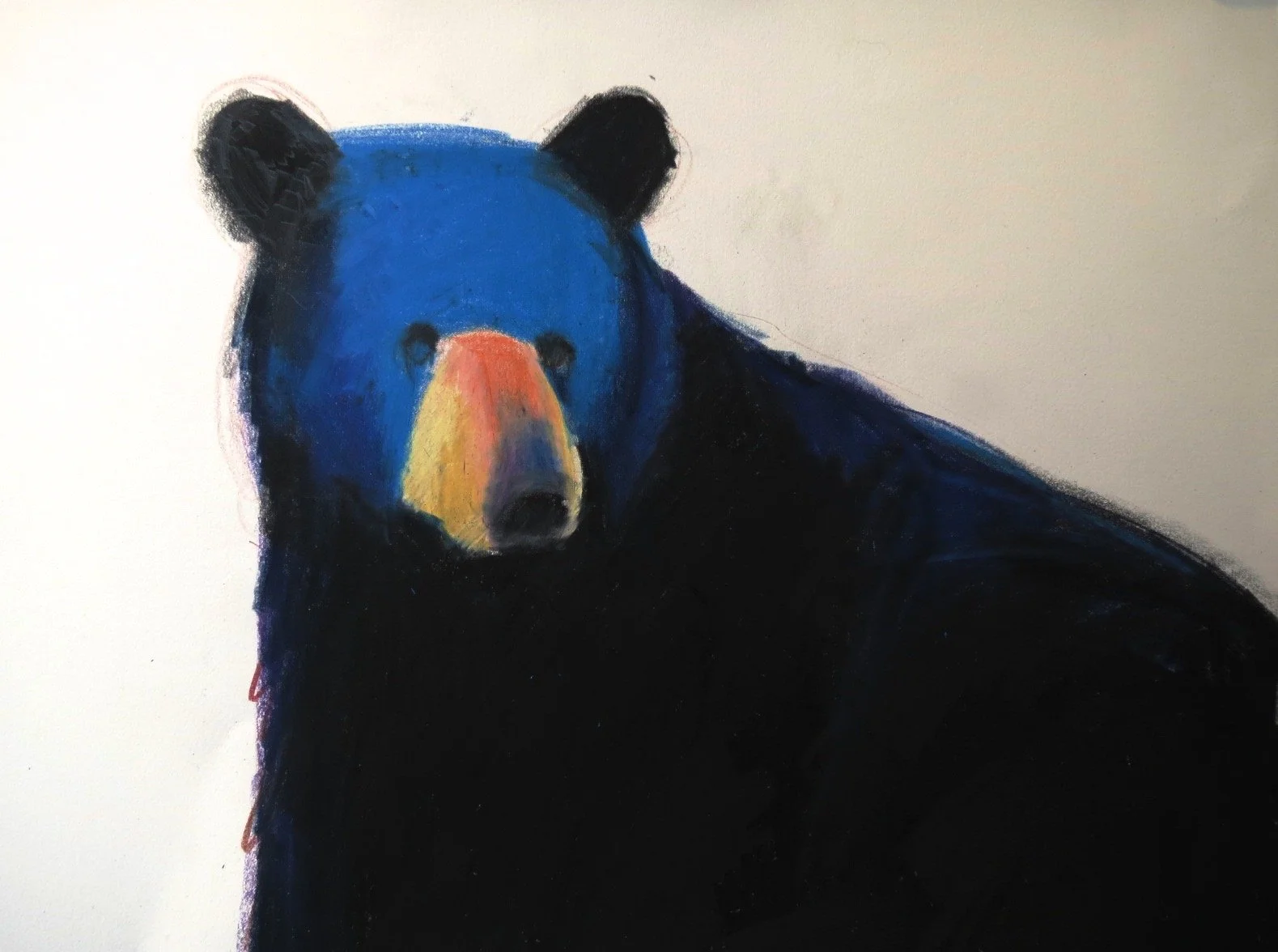 Big Blue Faced Bear Looking Down Right