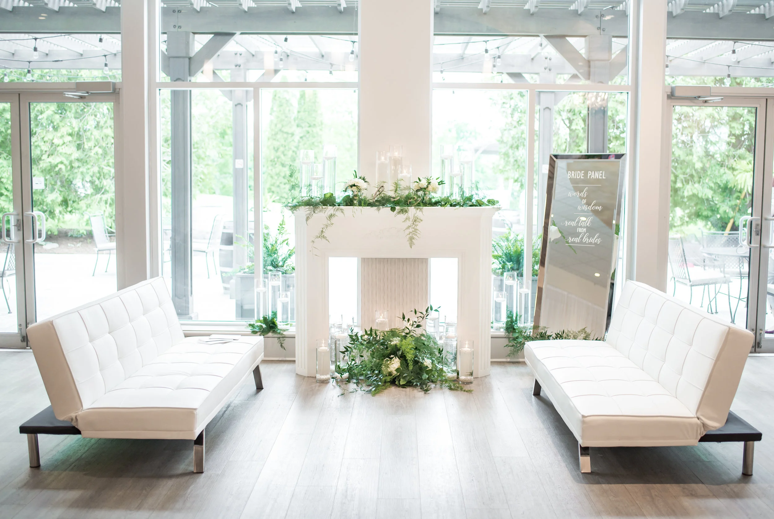 In addition to inspiring attendees of the Open House to setup intimate conversation areas or photo backdrops at their own wedding, the ultra-dreamy Ballroom lounge also provided the setting for our Real Bride Panel to provide words of wisdom to future couples.