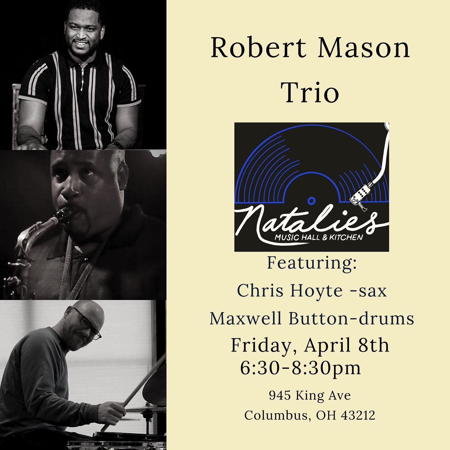 This Friday we are featuring Chris Hoyte on saxophone and Maxwell Button on drums. Looking forward to grooving with these fellas tomorrow 🎶🎹🎷🥁

#hammond #hammondorgan #livemusic #organistlife #organtrio #blues #jazz #musician