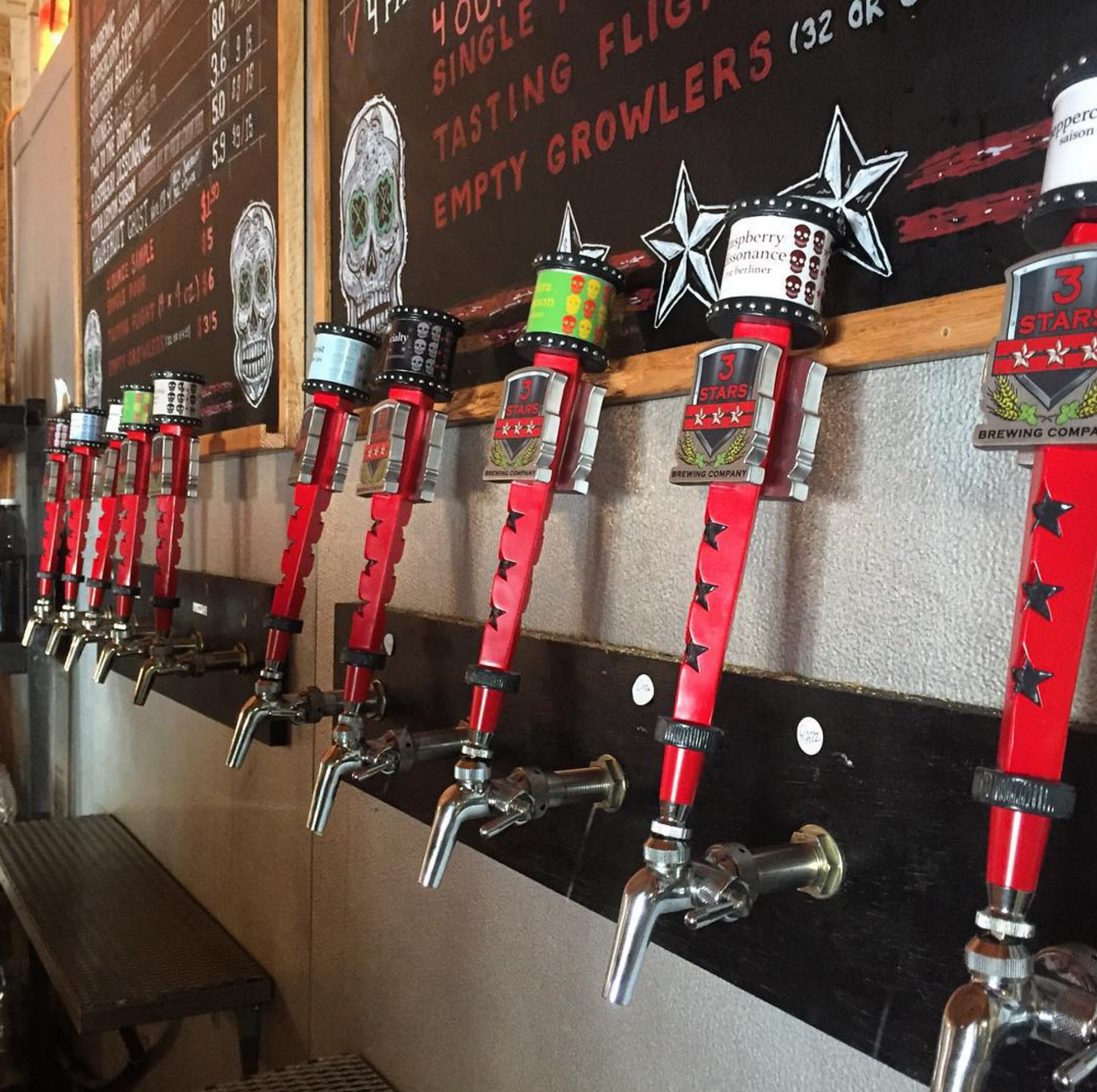Tasting room tap handles