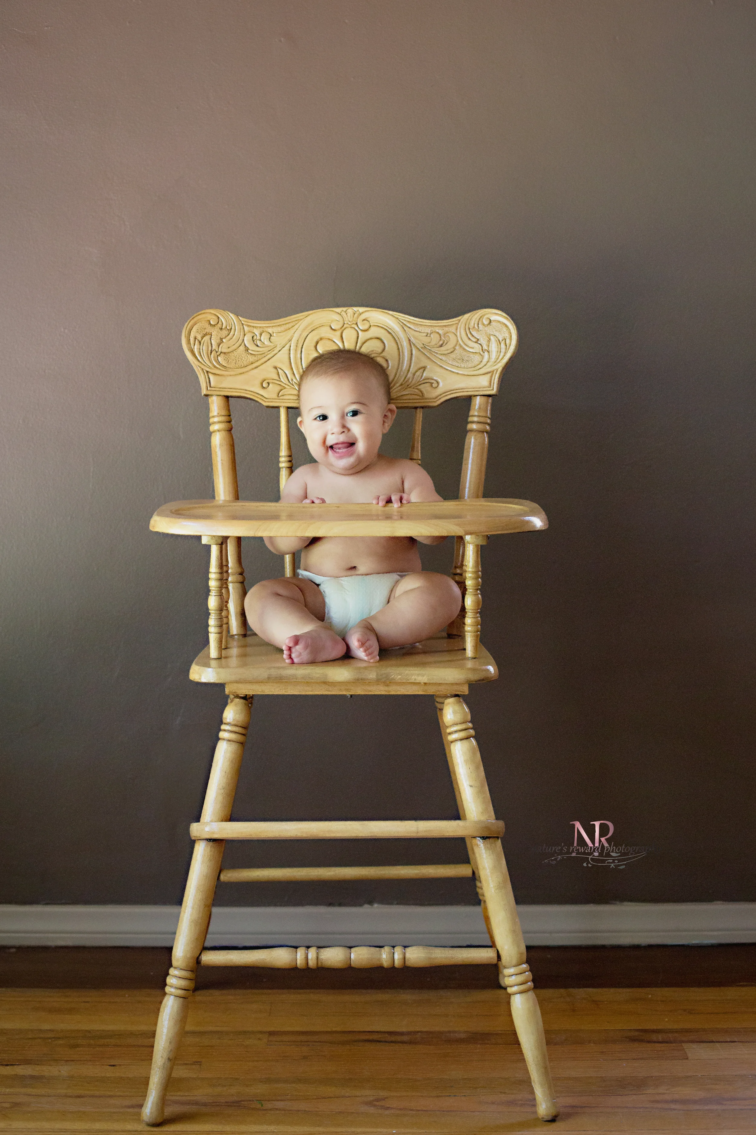 Into the high chair he went! A little small for it, and he would slowly start to lean- But he looks stinking adorable,