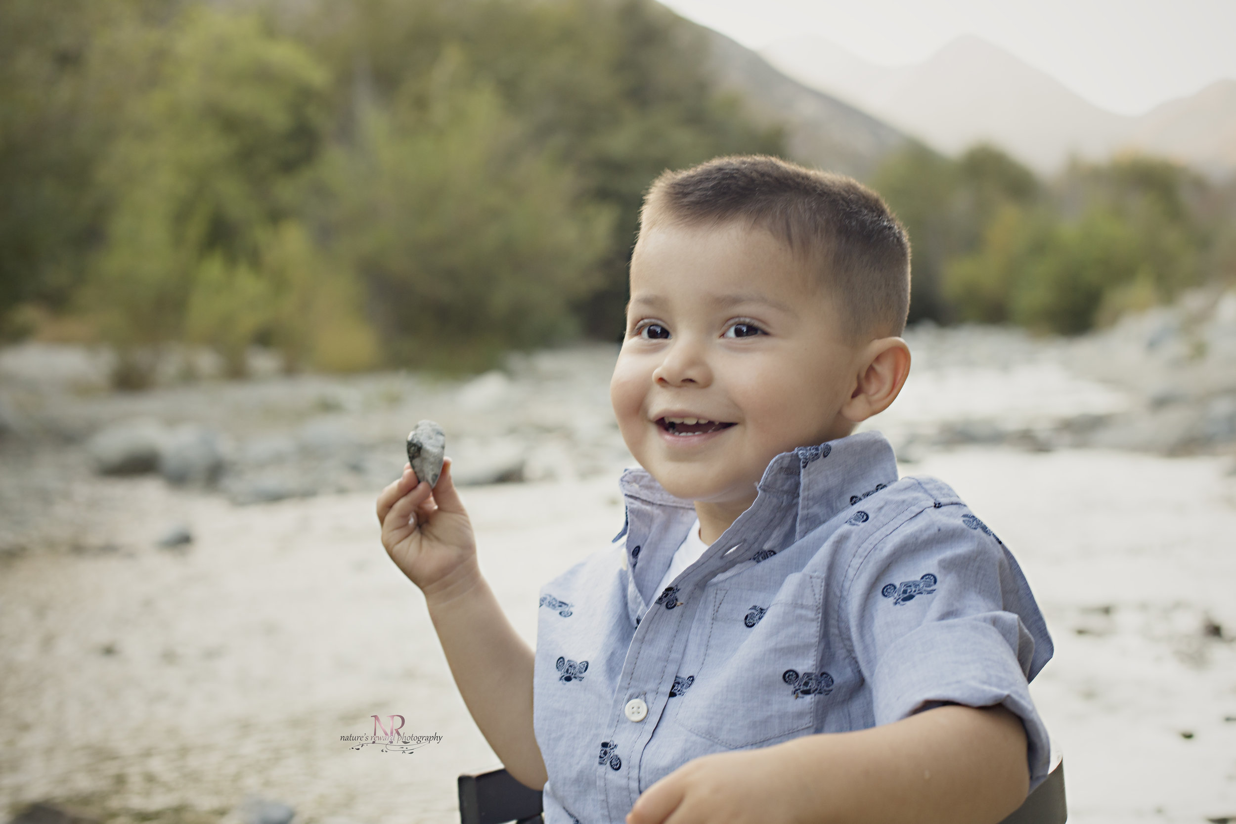 Throwing Rocks made him happy! Just like all little boys- some mischie f brings fun! 