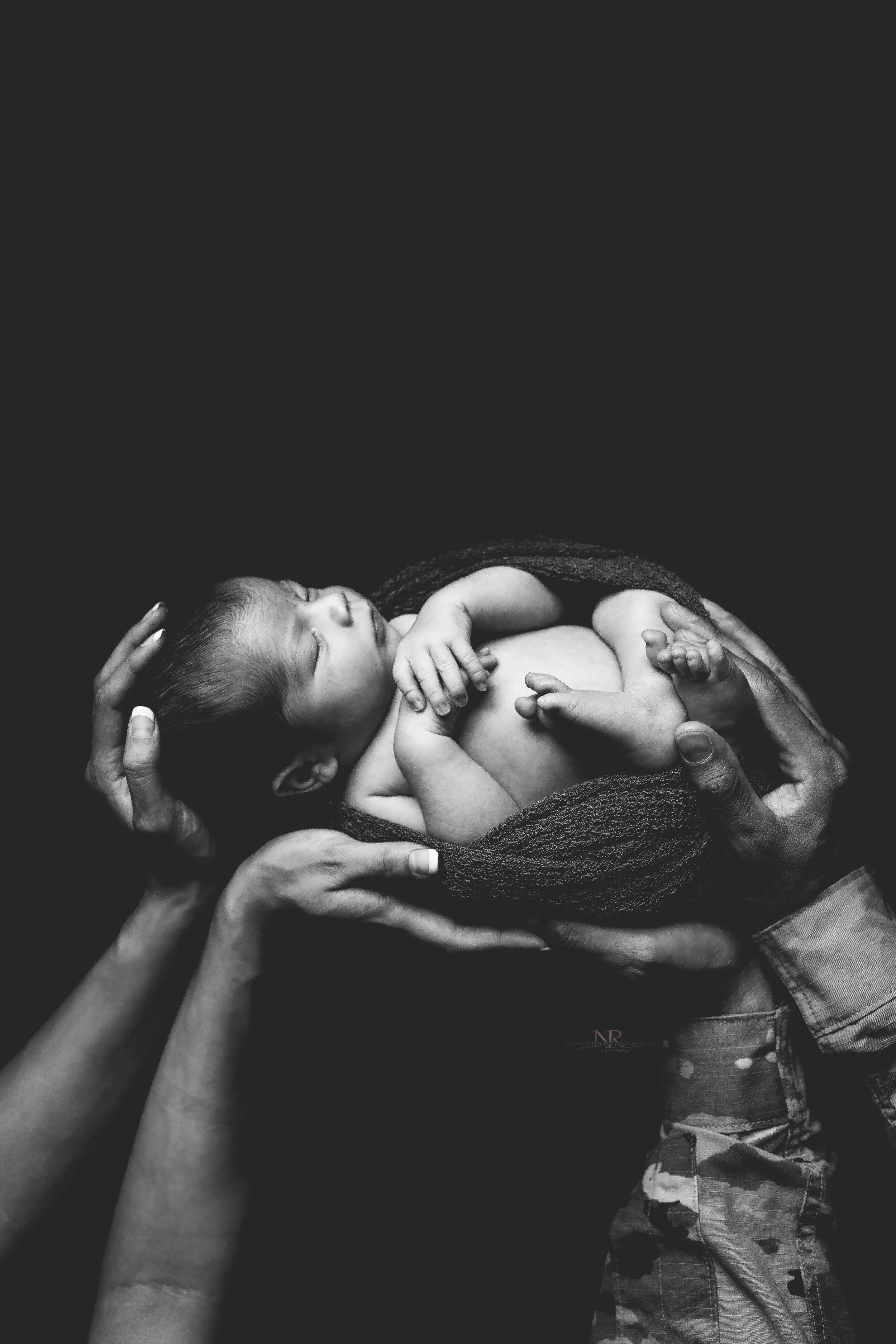 Gorgeous Black and white newborn portrait. Timeless, classic Portraiture. Featured Image