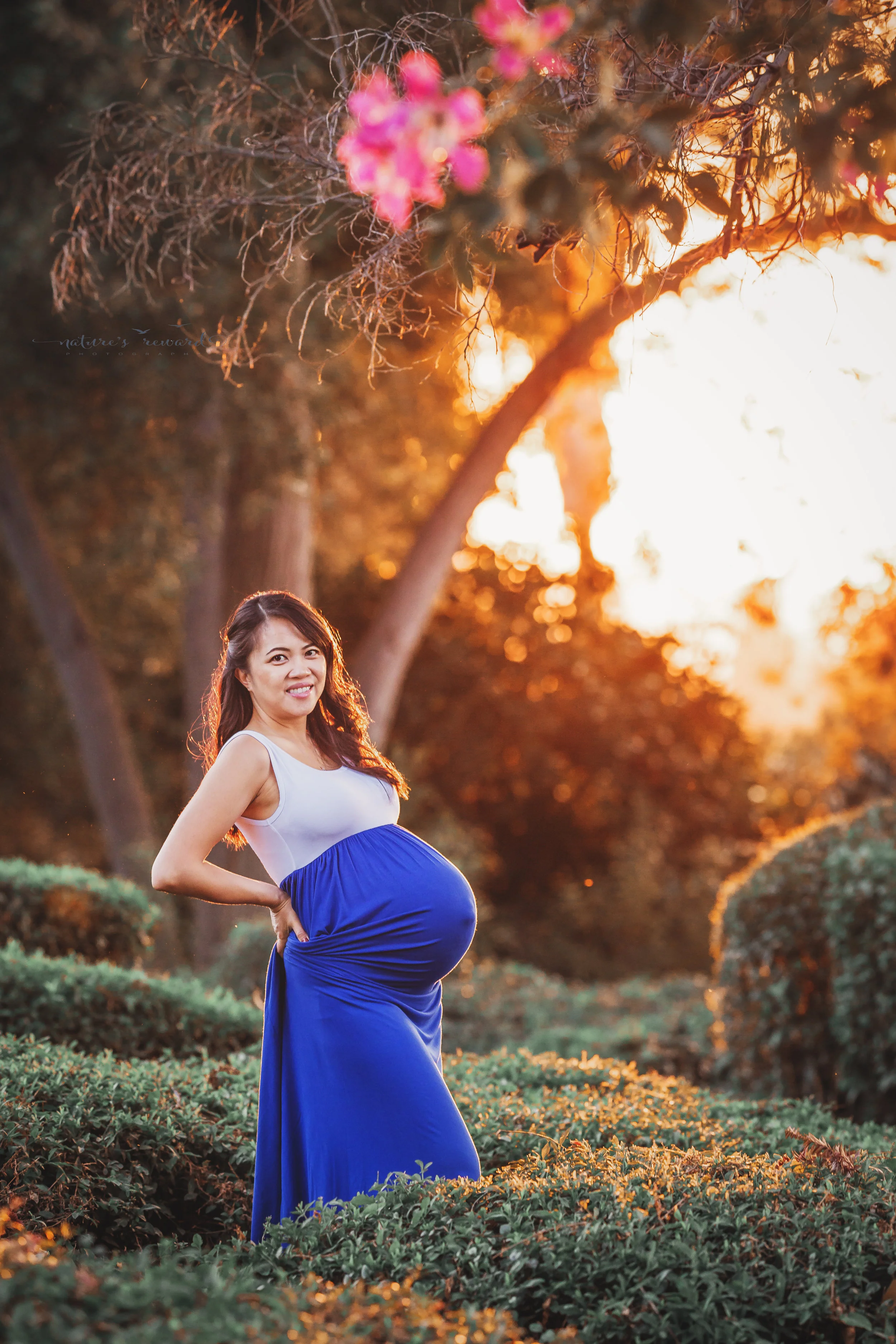Gorgeous Full Term Expecting mother in stunning fall light