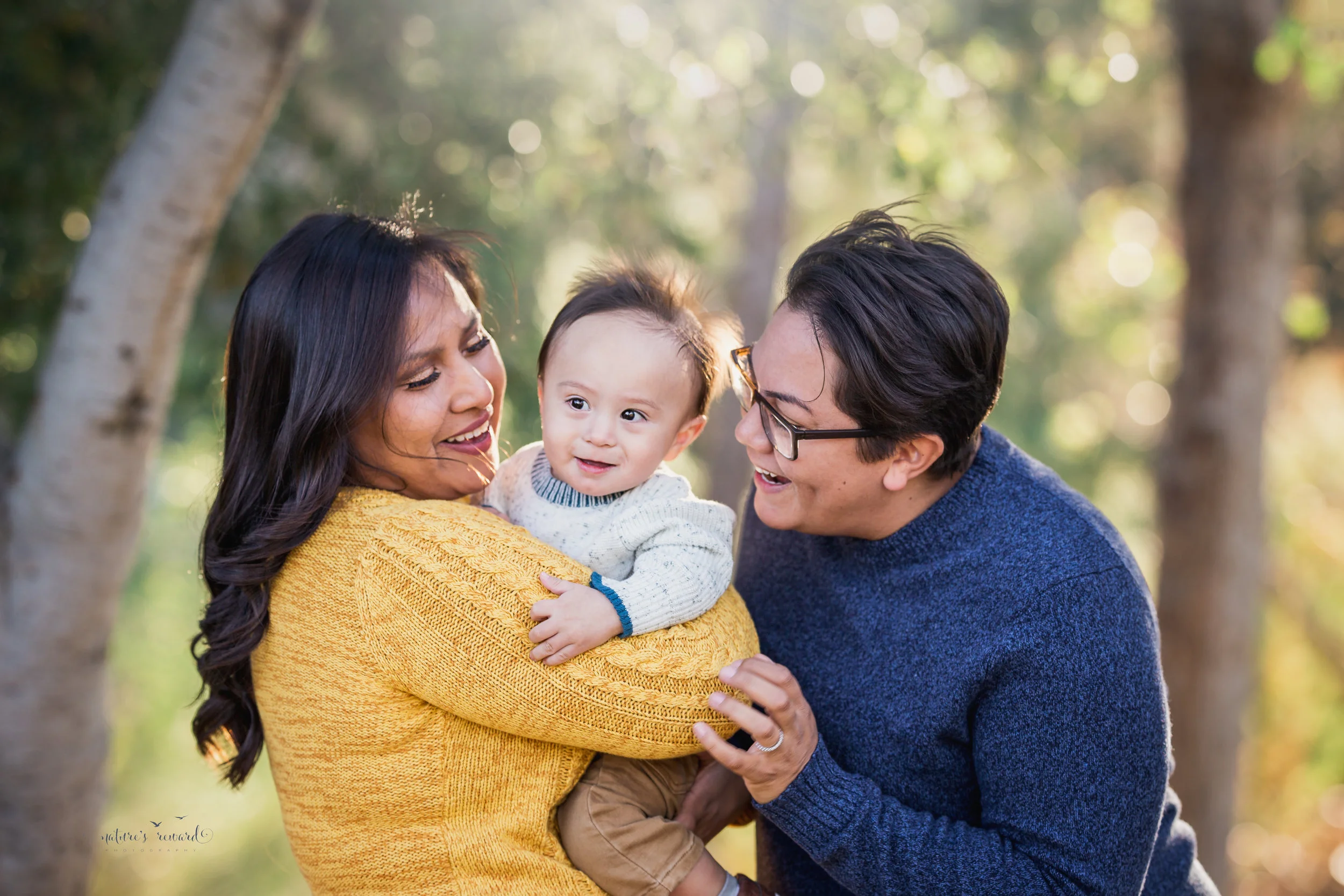 FAMILY PORTRAIT IN YELLO BLUE AND WHITE