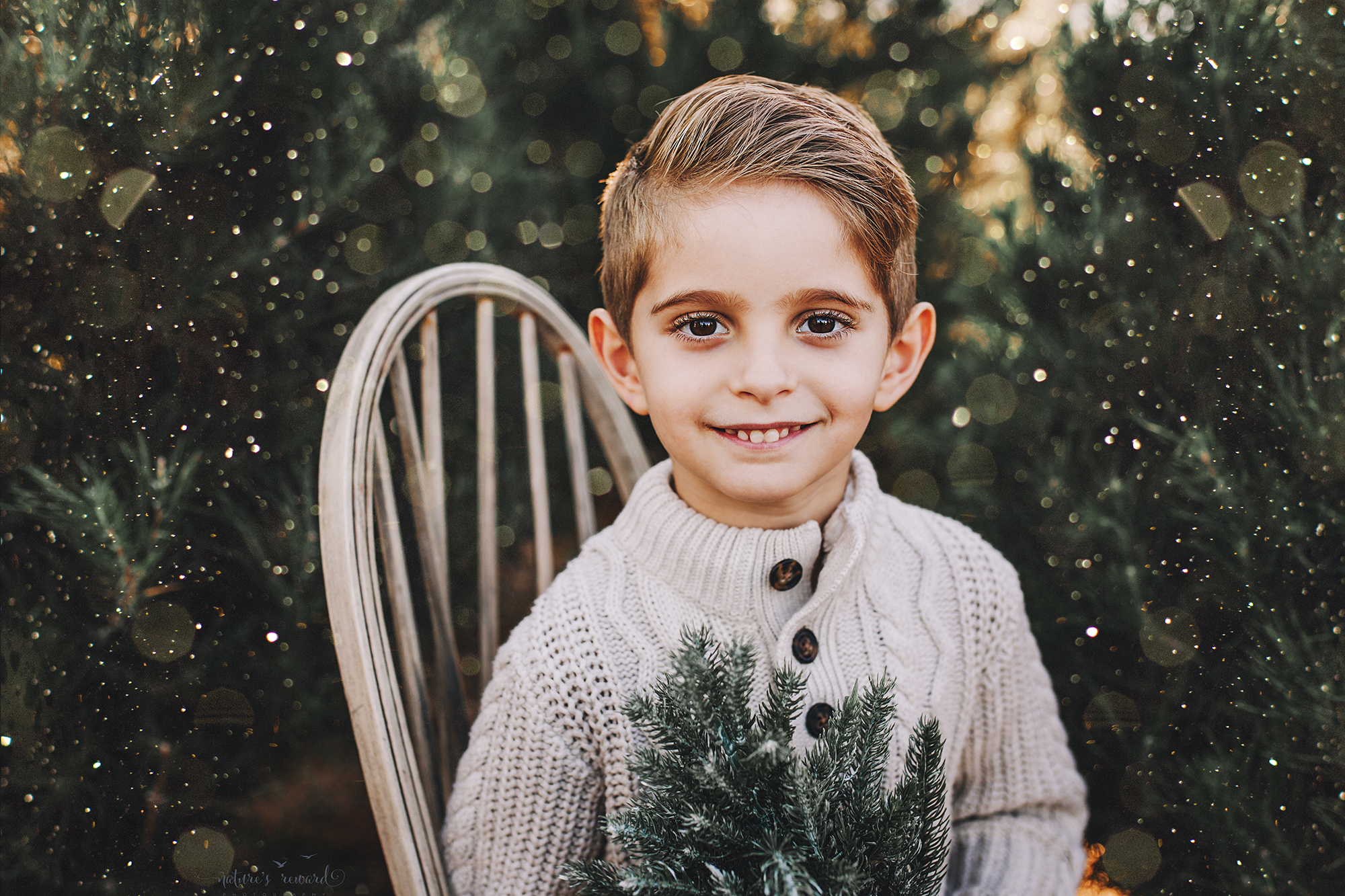 Stunning young man- A Christmas tree farm portrait by Nature’s Reward Photography