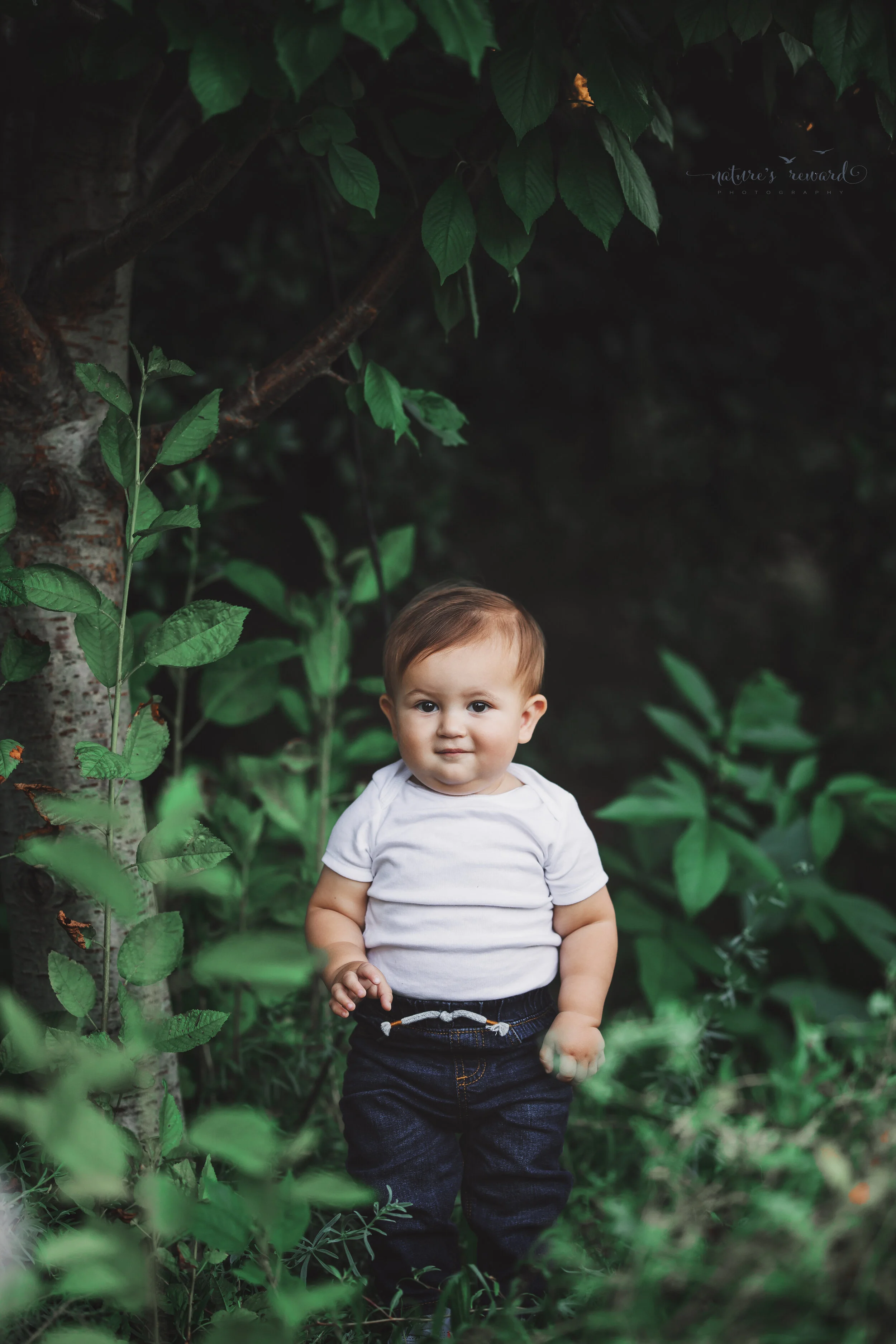 One year old Baby Boy session at the park by Nature’s Reward Photography