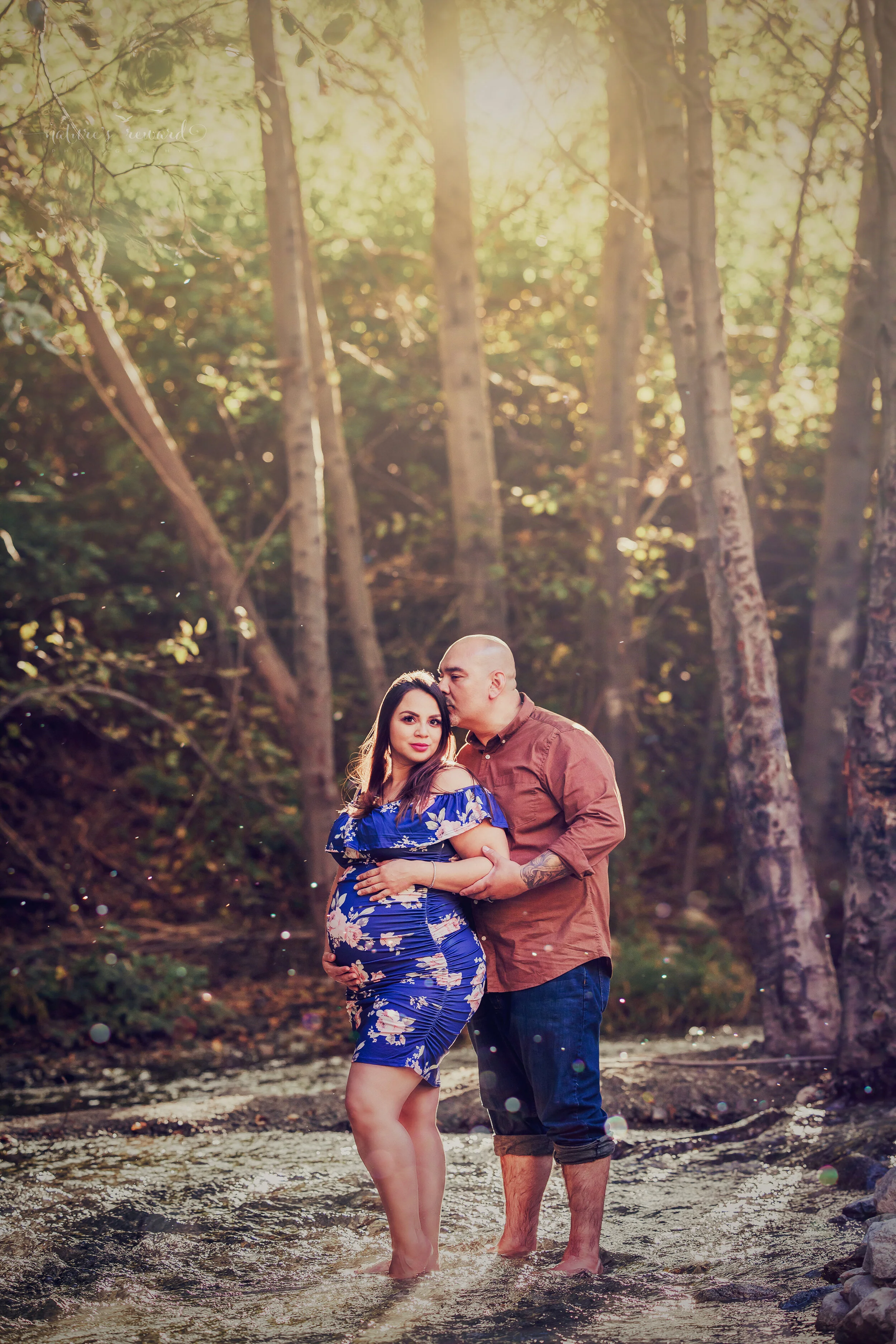 Maternity session at the creek by San Bernardino Maternity, Newborn, and Children photographer- Nature’s Reward Photography.