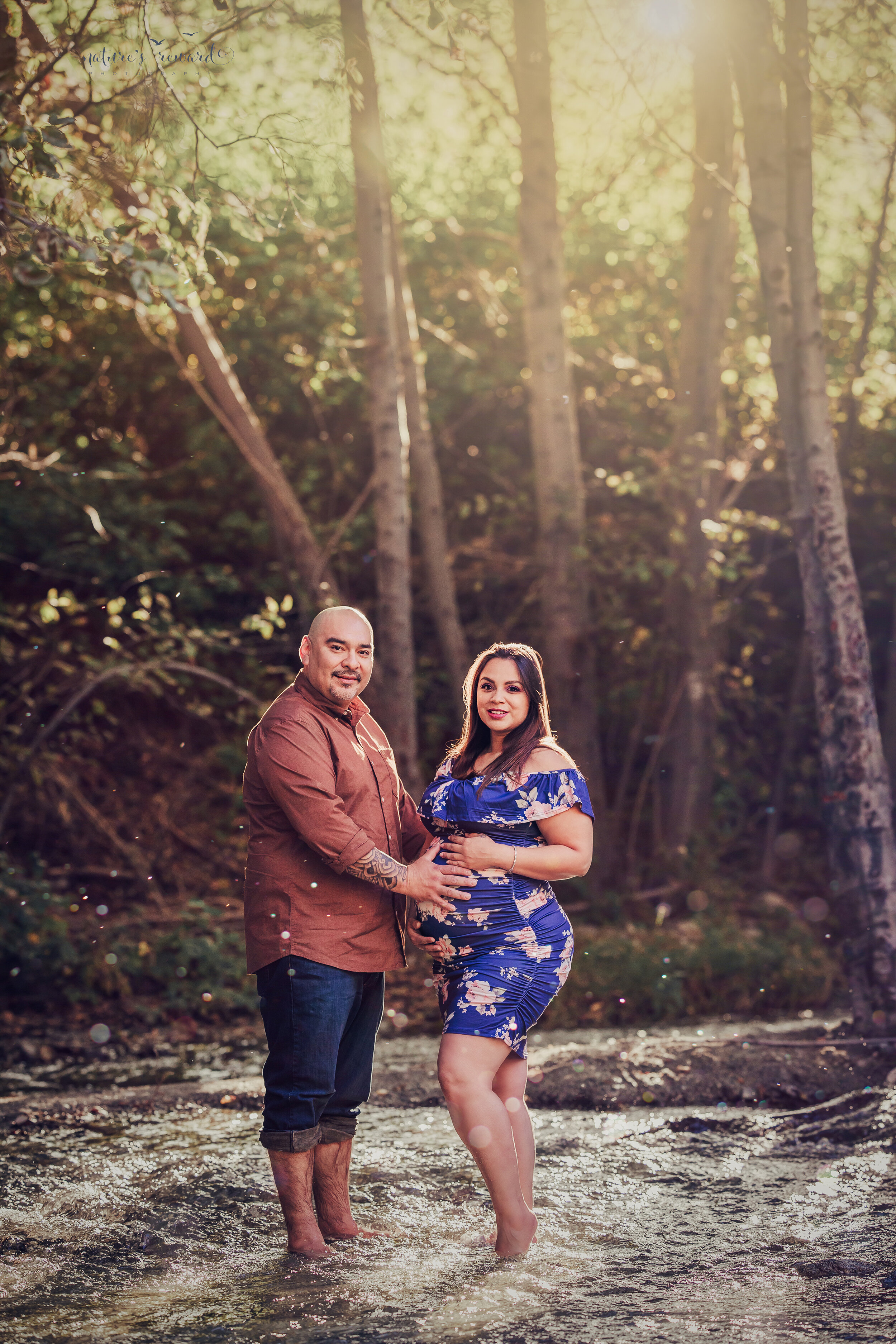 Maternity session at the creek by San Bernardino Maternity, Newborn, and Children photographer- Nature’s Reward Photography.
