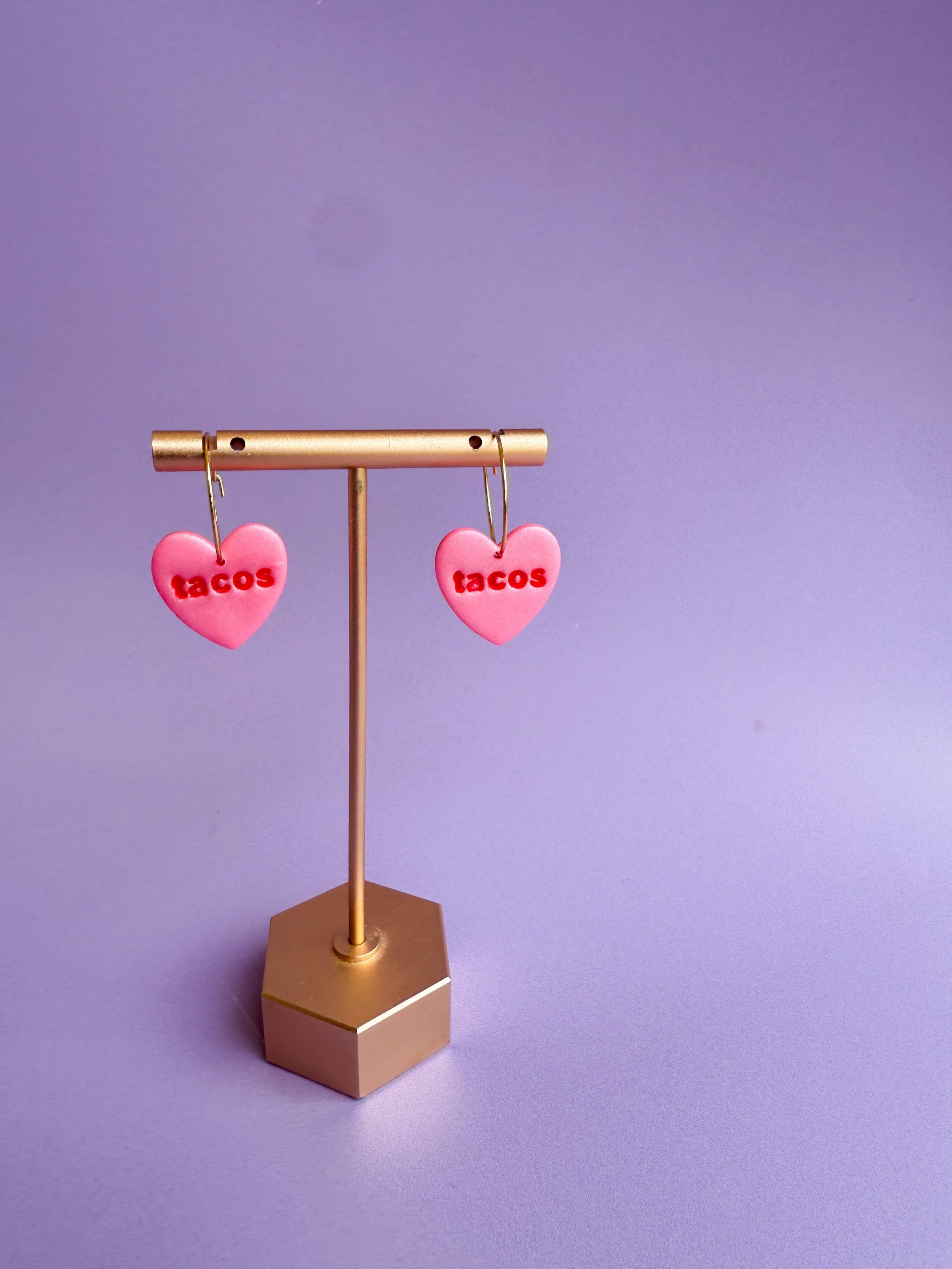 I Heart Tacos Valentine Dangle Earrings