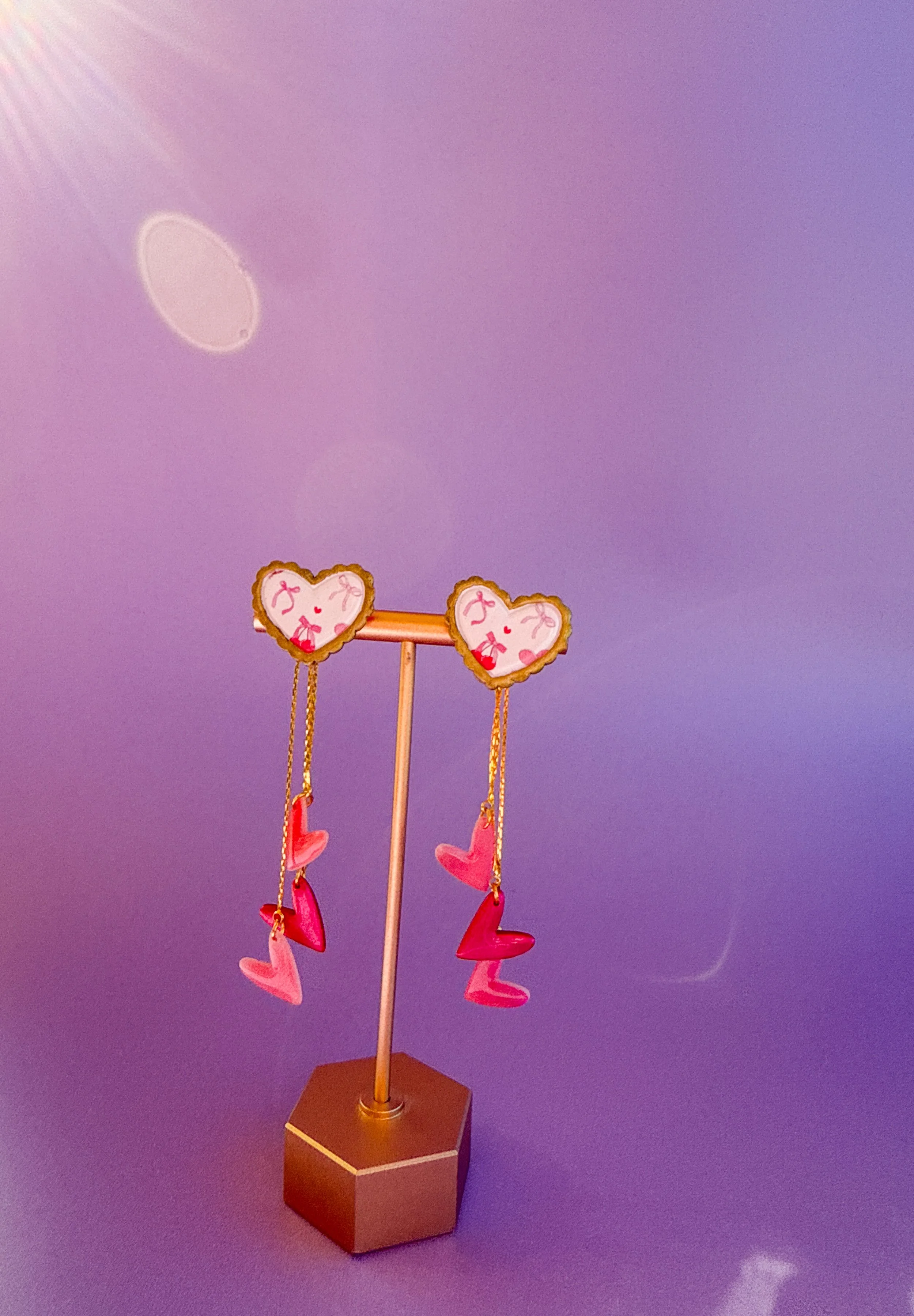 Layered Love Heart Jacket Earrings