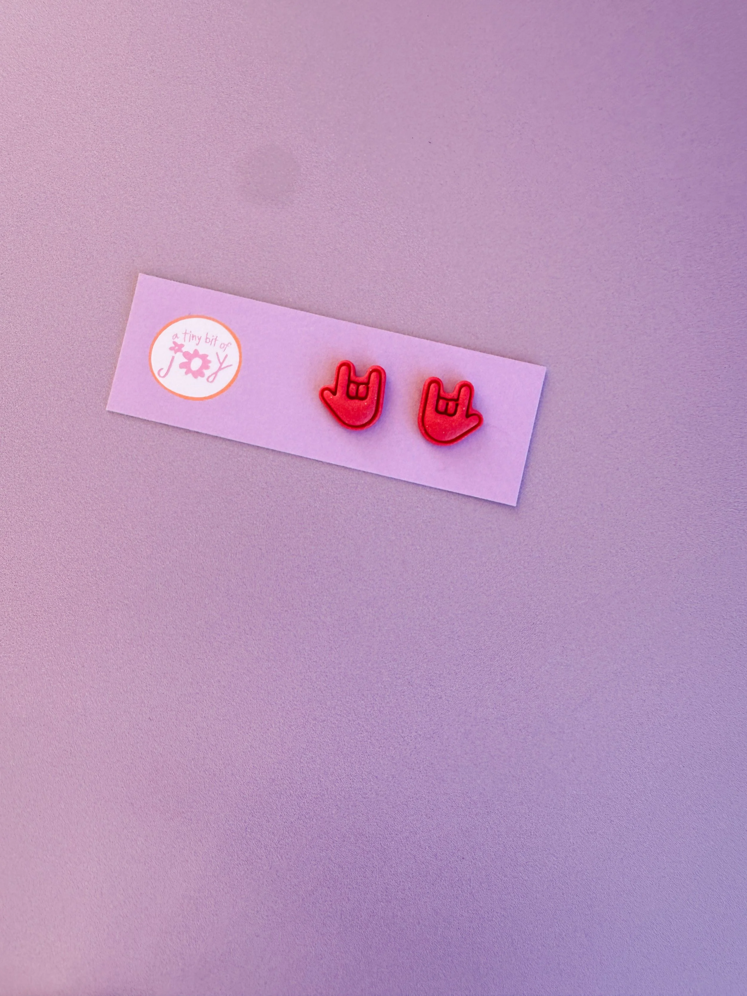 ASL "I Love You" Studs