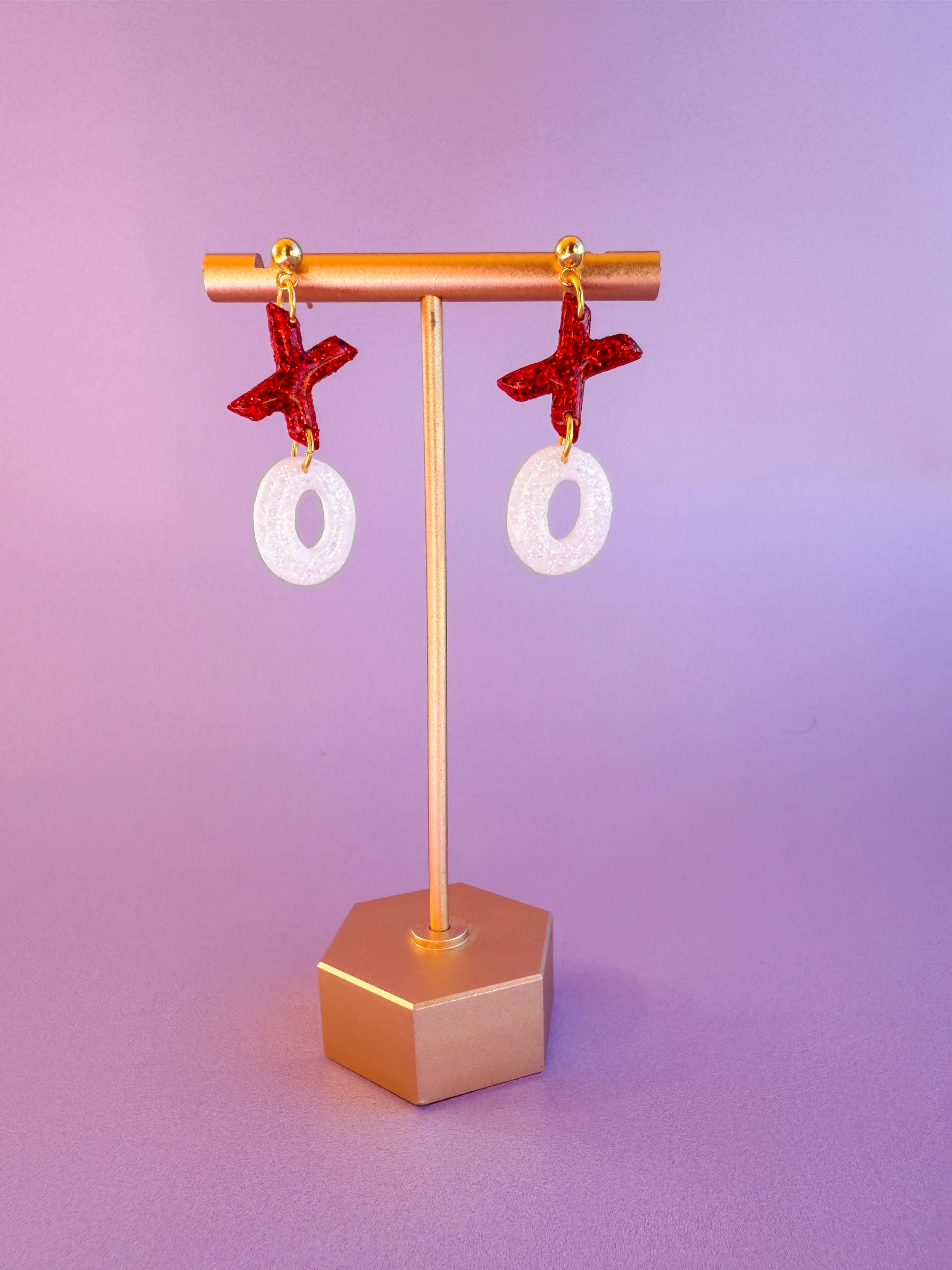 Red XO Valentine Dangle Earrings