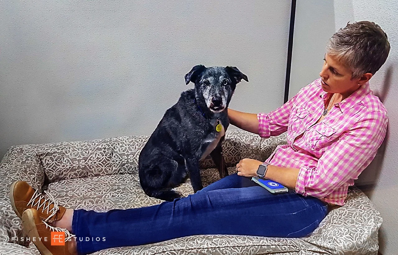 How much is that doggie in the window? Priceless.   Meet Hampton, our first dog for the  Canine Healing Project . "We adopt dogs from the animal shelter, train them to be therapy dogs and find them loving homes," she explains. For Jen, LOVE is