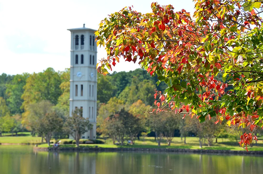 Furman Bell Tower  56.3341° N, 102.8845° W   Furman’s  campus is consistently named one of the most beautiful in the country, and we completely agree. Located just minutes from Greenville off Poinsett Highway, Furman is the perfect spot to take in