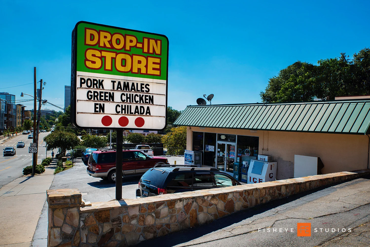 Maria’s little bodega in the back nourishes everyone with a big smile, family style seating, and flavors you can’t find anywhere else in Greenville.  The History of the Drop-In Store…  In 1983, the Drop-In Store originally opened with Maria’s husban