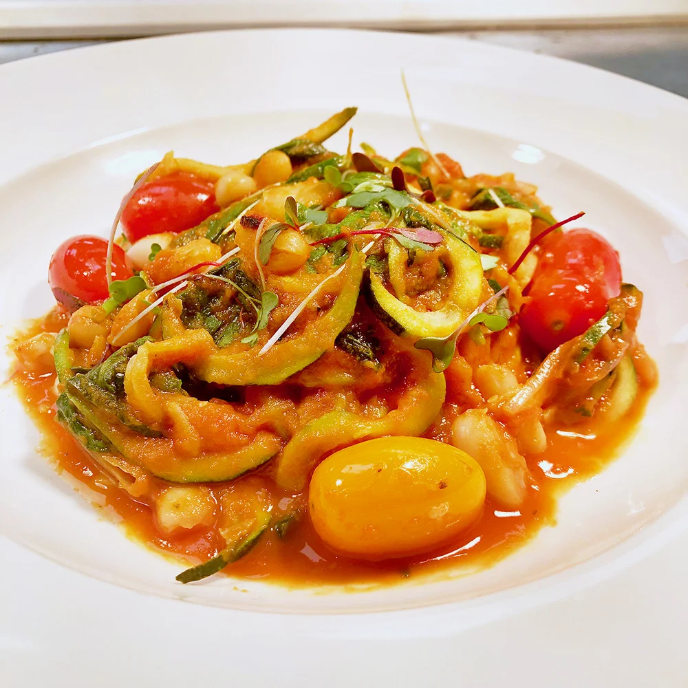   The Farehouse  (Image: Zucchini pasta with house made Pomodoro sauce)  If you’re looking to expand your horizons outside of Greenville, Taylors Mill (just 20 minutes outside of downtown) is the perfect place for a date night. With 13 Stripes Brewer