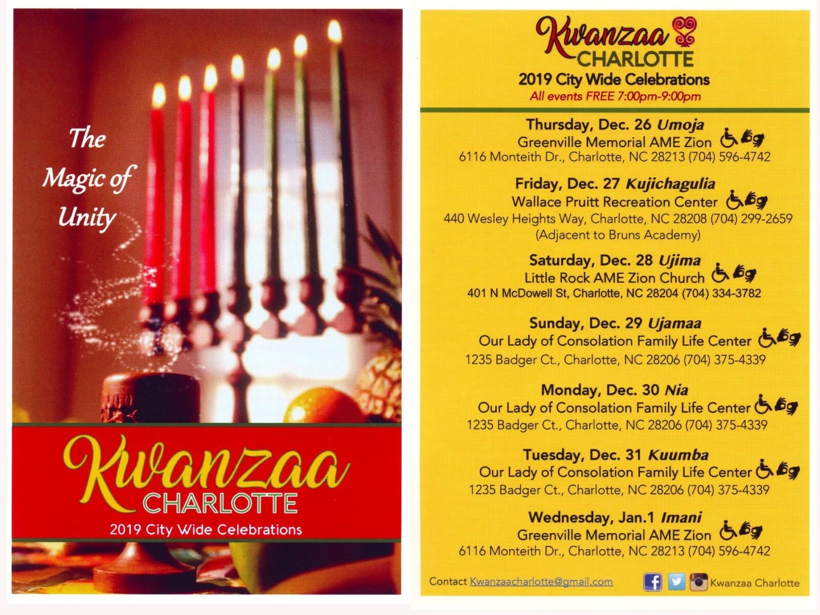  "Kwanzaa" is Swahili for "First Fruits of the Harvest"  Kwanzaa is a celebration held in the United States and in other nations of the African diaspora in the Americas and lasts a week. The celebration honors African heritage in African-American cul