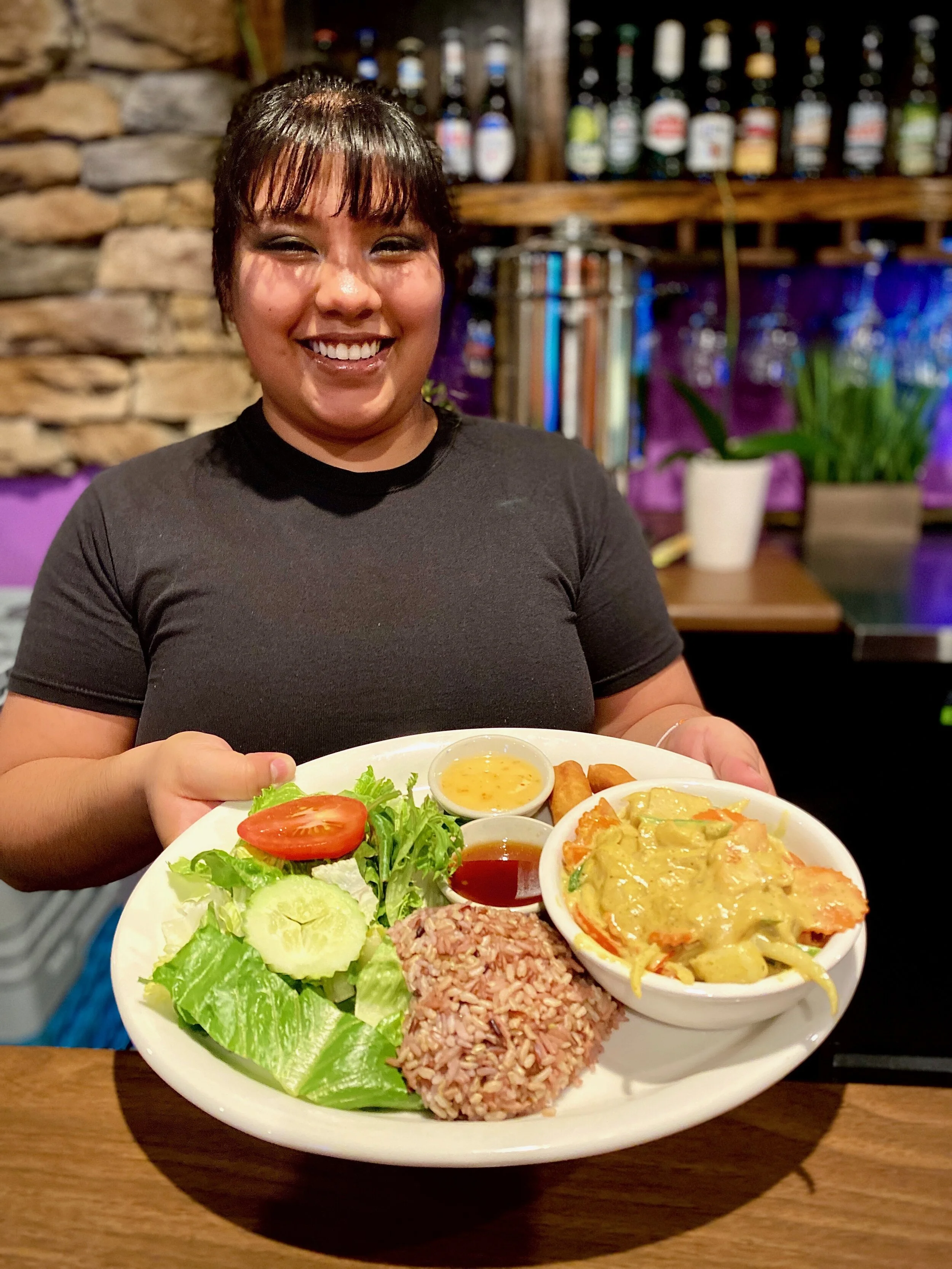  BONUS:  Hey, meat eaters: if you want to go above and beyond for your vegan/vegetarian partner, there are several meat-free spots in town that you should try.     Both Thai Vegan and We Got the Beets food truck are 100% vegan and 100% delicious. Let