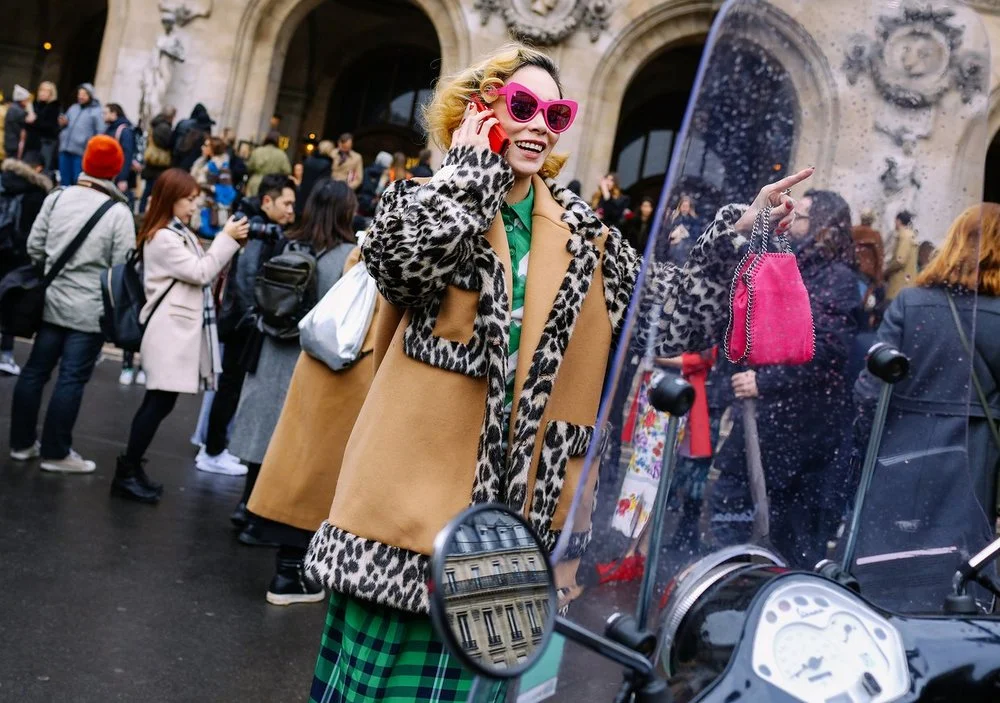Mademoiselle yulia in Stella McCartney, image by Phil Oh , Paris Fashion Weekend 2016.