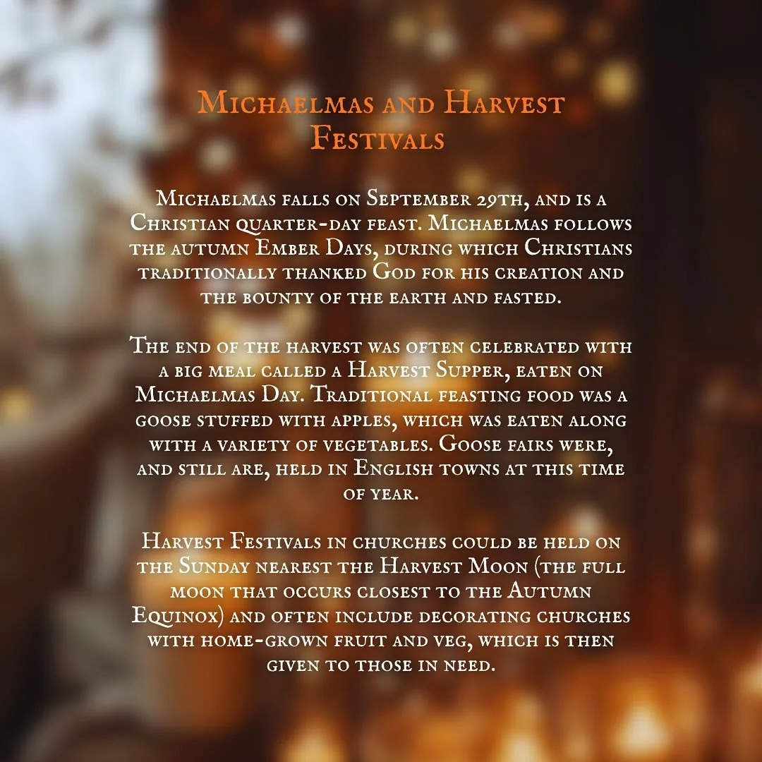 Happy Ember days, Michaelmas and Harvest Festivals to all who celebrate. 🍁✨These are not rituals I have much personal experience of, but I&rsquo;d be intrigued to hear any stories you have on these autumnal events! #emberdays #harvestfestival #micha