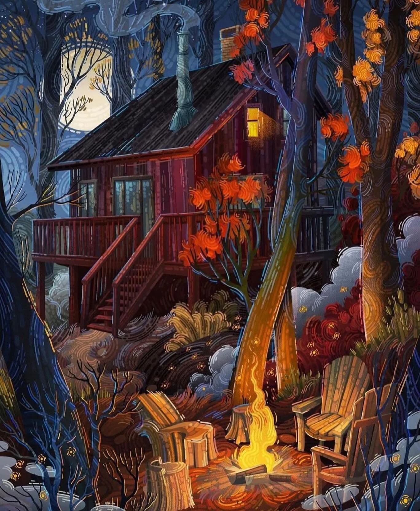 &ldquo;I find the witch a wonderful guide in helping reveal the wyrd, wise and wonderful&hellip;&rdquo; from the Witch and the Wildwood 
🍂🍁✨
&lsquo;Gathering In&rsquo; another beautiful artwork by Olya Luki - artist behind the cover of #thewitchand