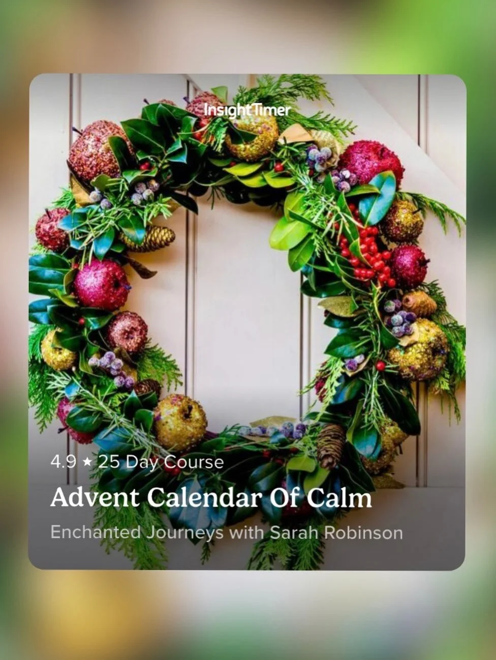The time has come! Enjoy 25 days of calm with my advent calendar on @insighttimer ✨ link in my Instagram bio or come follow me on the Insight Timer App! You can search for my profile: Enchanted Journeys with Sarah Robinson 
🎄🕯️✨ 
#adventcalendar #c
