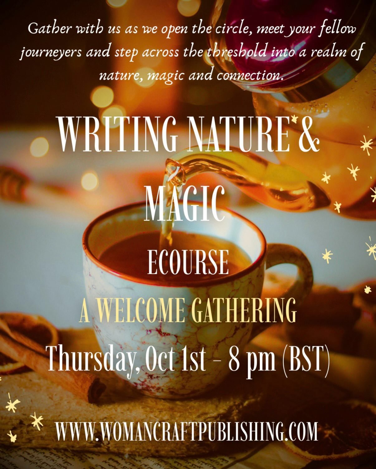 Last call! Our 2026 edition of Writing Nature + Magic is nearly here! Term starts on October 1st with a live welcome gathering and we can&rsquo;t wait to greet you! 🍂✨This 4-week e-course invites you to write with the wild, remember the sacred and a