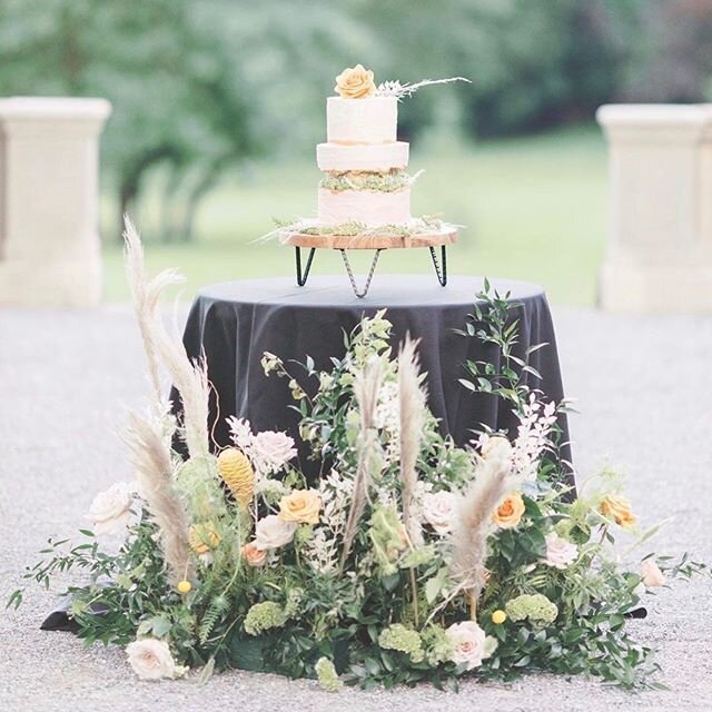 @saltandcedarphotography captured this cake table beautifully!