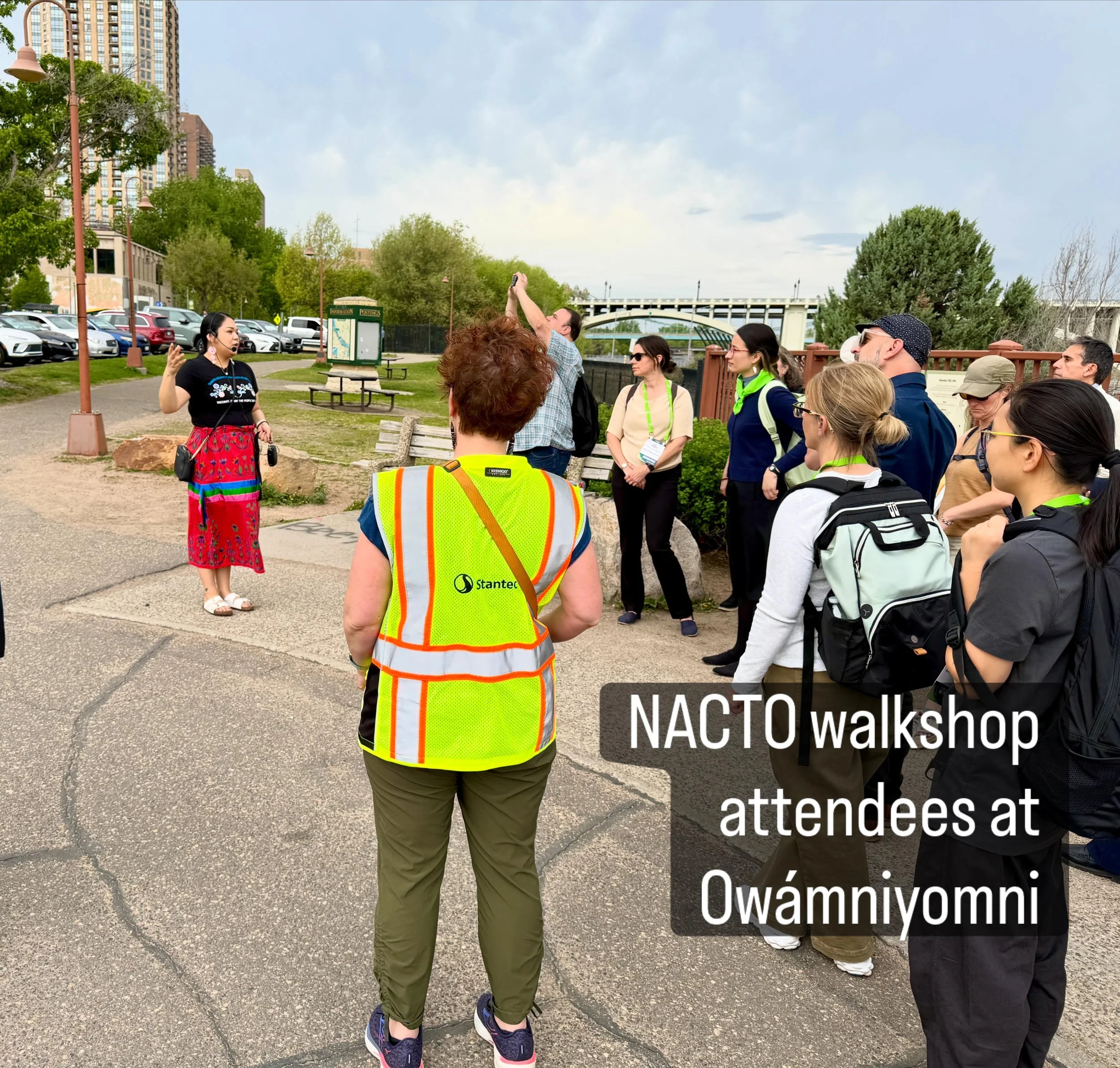 The mission of @owamniyomni being shared with NACTO walkshop attendees, right before the engagement space hosted its first learning event, a sewing workshop... #Kahomy #Teaching  #DakotaLifeways