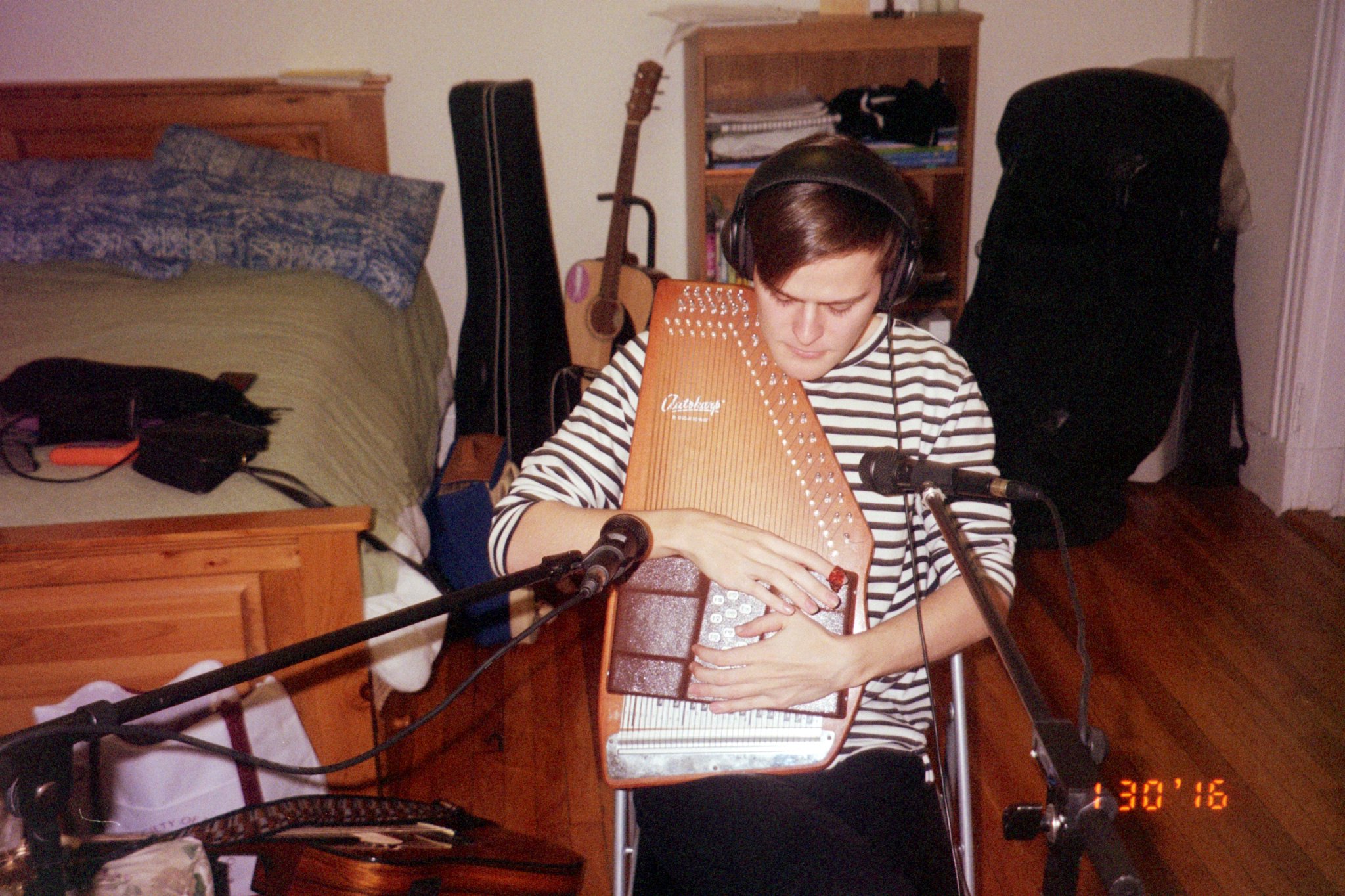 Recording Autoharp for "Kiss of a Figure Skater".