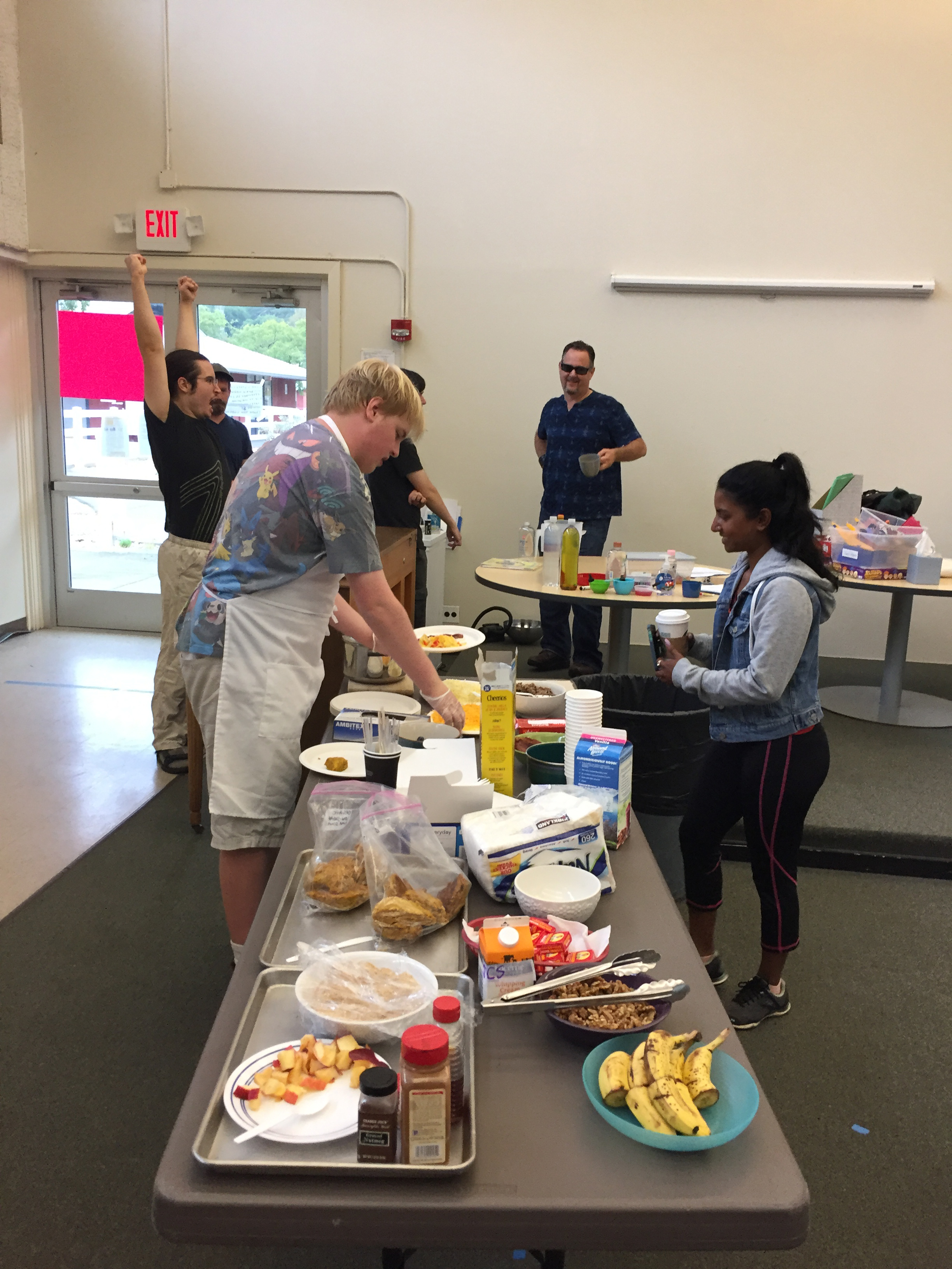 Max and Ryan preparing morning breakfast for Harvey relief fundraiser.