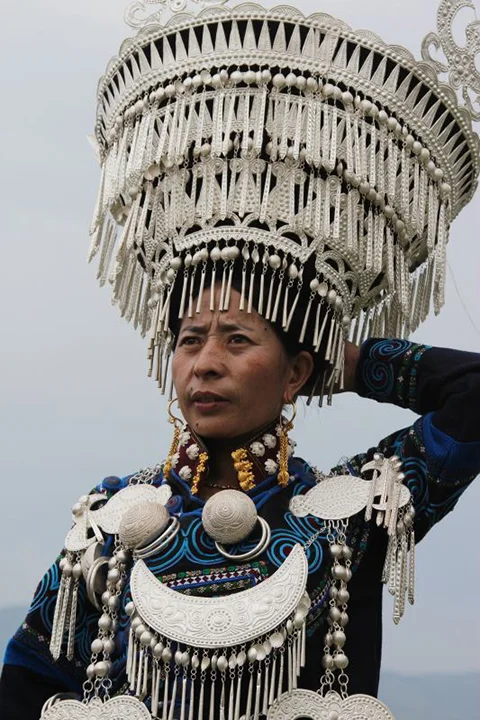 Participant at the Yi Torch Festival in Butuo Sichuan Province China