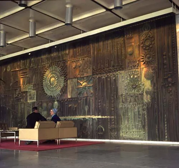 Co-Operative Insurance Society, Manchester, William George Mitchell,Bronze Filled and Acid Washed Mural