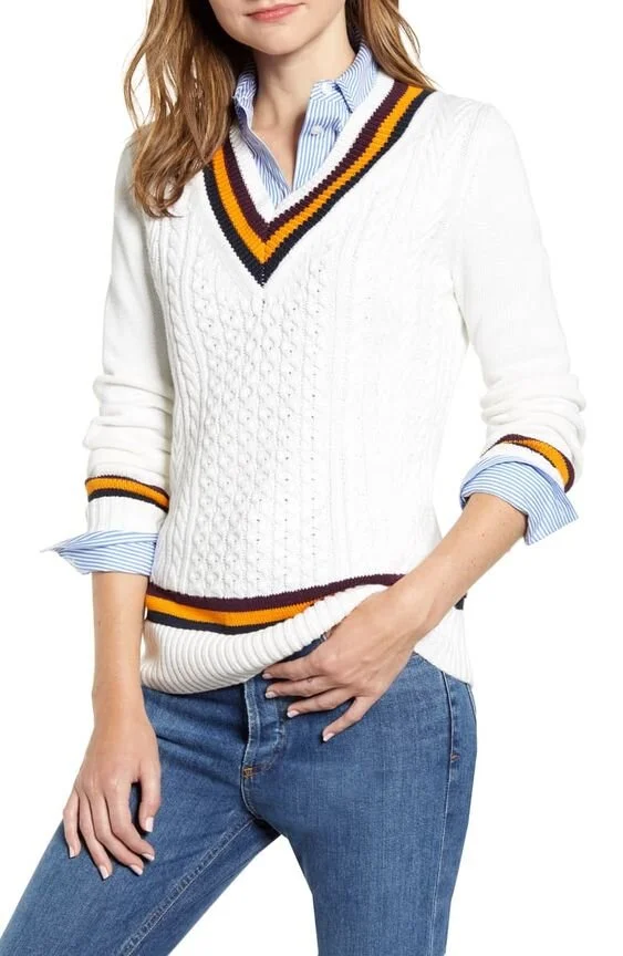 Cable Cricket Sweater, Tommy Hilfiger White Label, Fall 2019