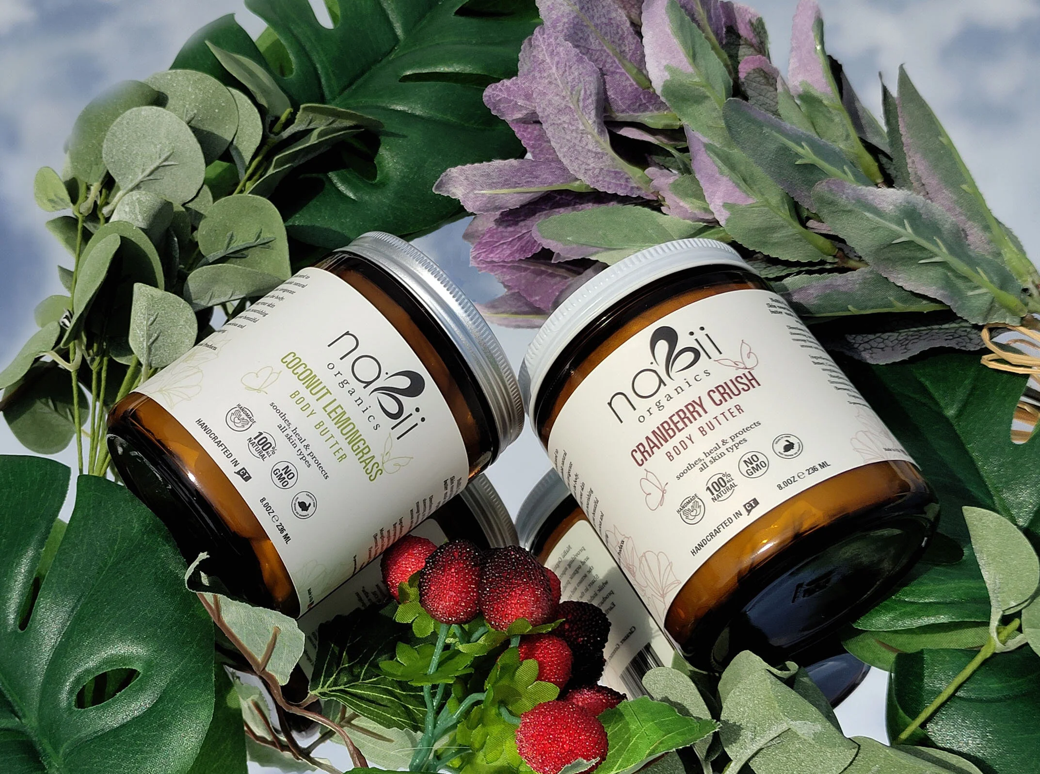 Sky flowers and 2 Body butters.jpg