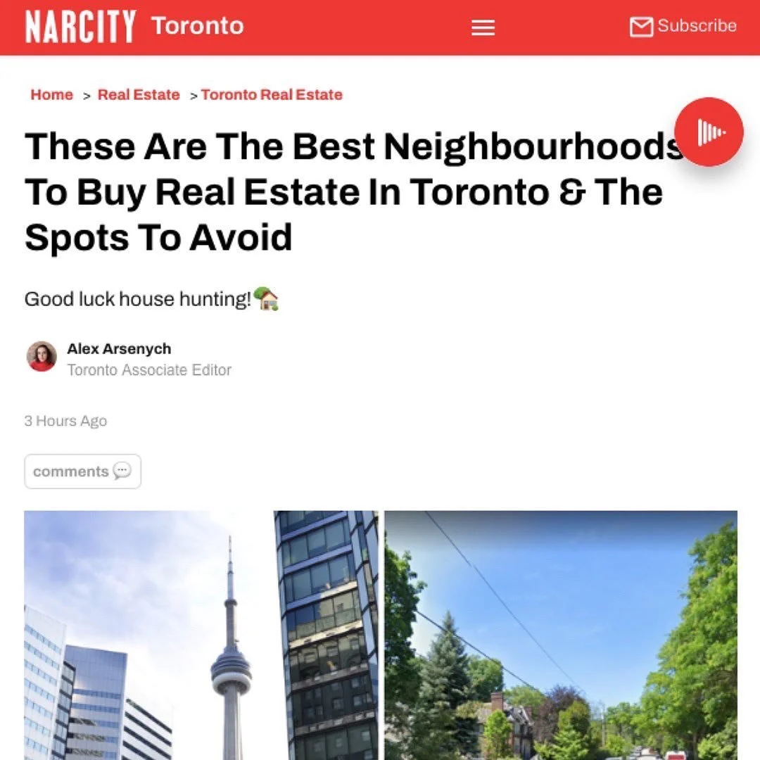 🌟 REAL ESTATE NEWS

&hellip;

Whether you&rsquo;re looking for a family home or bachelor pad, location is so important to the house hunting process. This new article from @narcityto gives a great overview of some of the best Toronto neighbourhoods t
