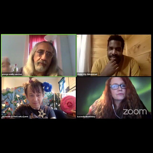 Look at these beautiful people. George Sanchez, @mxabdulaliy , @thecrankyqueer and @the_yam_mam speaking to each other last night about @wwhivdd &rsquo;s 27 QUESTIONS TO CONSIDER BEFORE WRITING ABOUT HIV / AIDS and COVID-19 on Cope -a-Pandemic for @l