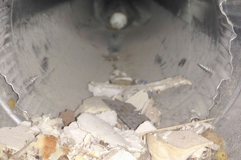 new home construction debris in air duct