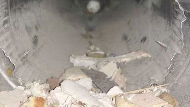 new home construction debris in air duct