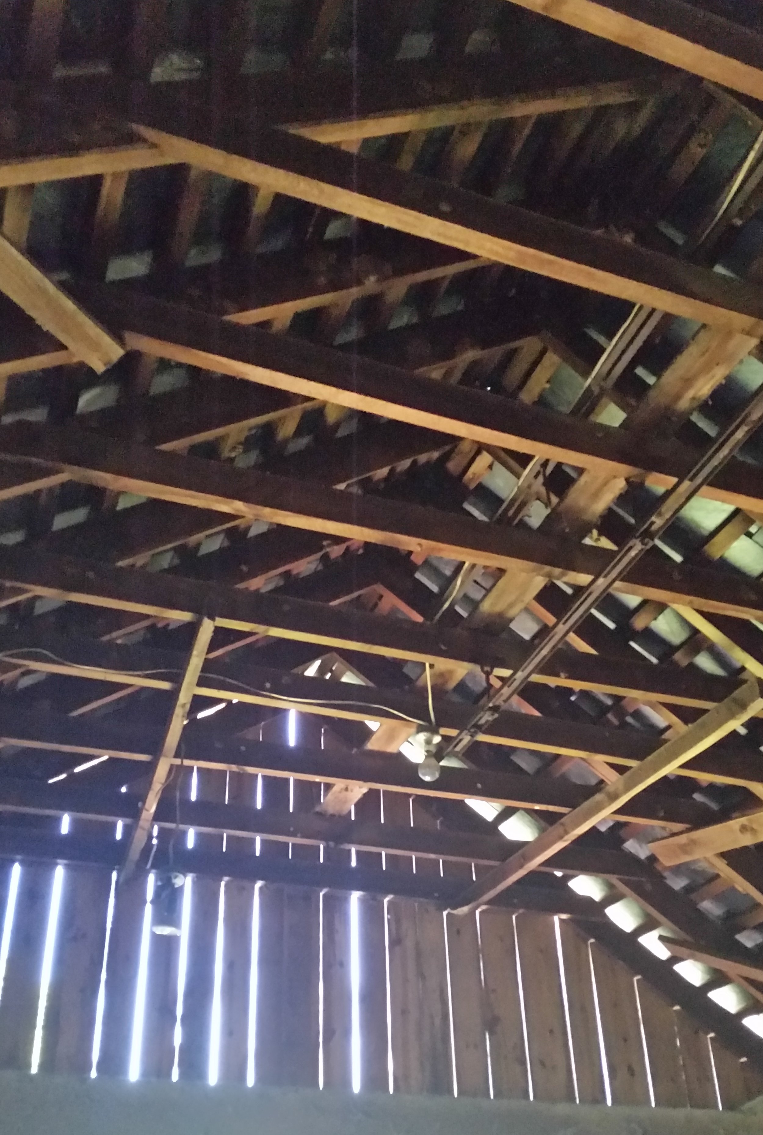 Interior roof before construction