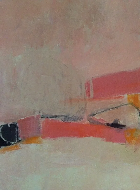   Pink Winter  15x10 in. | acrylic, pastel &amp; charcoal on paper 