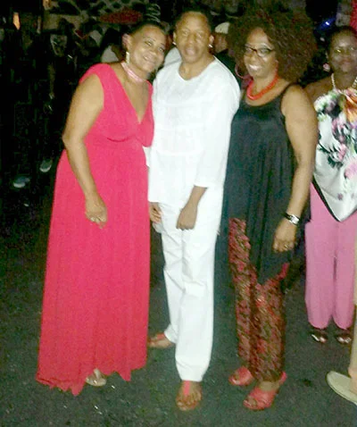 Mrs. Beckles-Robinson and friends at the party